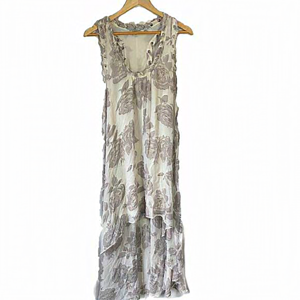 Guess- High/Low floral dress on grey and white. Size medium